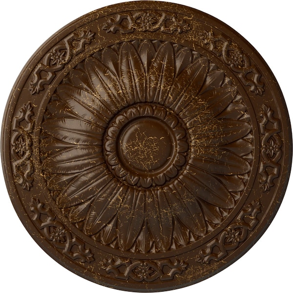 Ekena Millwork Lunel Ceiling Medallion (Fits Canopies up to 3 3/4"), 20 1/4"OD x 1 1/2"P, Root Beer Crackle CM20LURBC - main